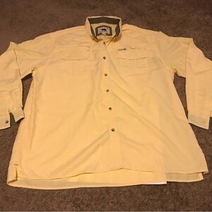 Dakota Grizzly Fishing Shirt Men's Sz XXL Nylon Long Sleeve Vented- Yellow